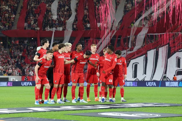 09 04 2026, xrekx, Football UEFA Europa League, SC Freiburg Celta Vigo v l Teamfoto SC Freiburg DFL DFB REGULATIONS PROHIBIT ANY USE OF PHOTOGRAPHS as IMAGE SEQUENCES and or QUASI VIDEO Freiburg