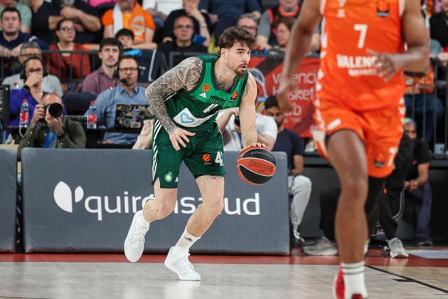 April 9, 2026, Valencia, Valencia, Spain: Juancho Hernangomez of Panathinaikos Aktor Athens in action during the Turkish Airlines EuroLeague Regular Season Round 37 match between Valencia Basket and Panathinaikos Aktor Athens at Roig Arena on April 09, 2026, in Valencia, Spain. Valencia Basket V Panathinaikos Aktor Athens - Turkish Airlines EuroLeague  - ZUMAa181 20260409_zaa_a181_339 Copyright: xIrinaxR.xHipolitox