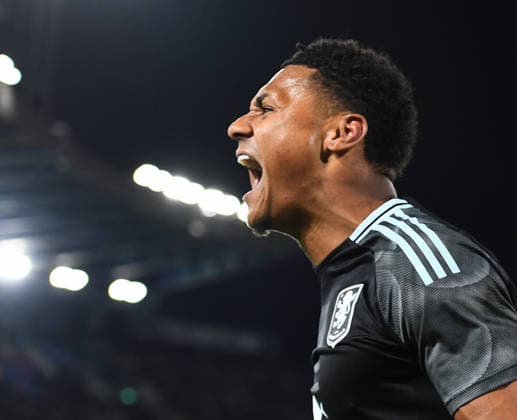 Bologna v Aston Villa, UEFA Europa League, Quarter Final, Football, Renato dall Ara, Bologna, ITA - 09 Apr 2026 Ollie Watkins of Aston Villa celebrates scoring his teams third goal making the score 1-3 Bologna Renato dall Ara Bologna ITA, UK NEWSPAPERS OUT Copyright: xMarkxEnfieldx