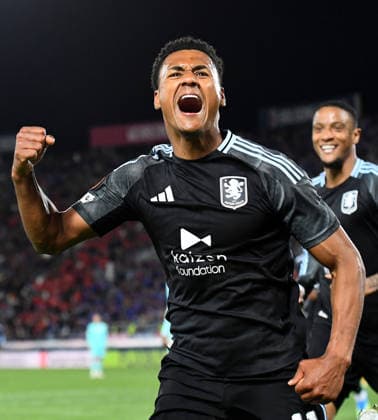 Bologna v Aston Villa, UEFA Europa League, Quarter Final, Football, Renato dall Ara, Bologna, ITA - 09 Apr 2026 Ollie Watkins of Aston Villa celebrates scoring his teams third goal making the score 1-3 Bologna Renato dall Ara Bologna ITA, UK NEWSPAPERS OUT Copyright: xMarkxEnfieldx