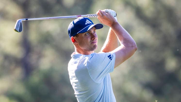 AUGUSTA 20260409 Ludvig Aberg during the first days play of the US Masters at Augusta National Golf Club in the USA Here he plays towards the fourteenth green Photo Christer Höglund TT code 40750 AUGUSTA USA x40750x  Copyright: xChristerxHöglundx xTTx US MASTERS GOLF
