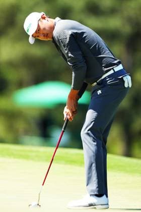 (260410) -- AUGUSTA, April 10, 2026 -- Li Haotong of China hits his tee shot during the round 1 of the 2026 Masters golf tournament at Augusta National Golf Club in Augusta, the United States, on April 9, 2026. ) (SP)U.S.-AUGUSTA-GOLF-2026 MASTERS-ROUND 1 WuxXiaoling 