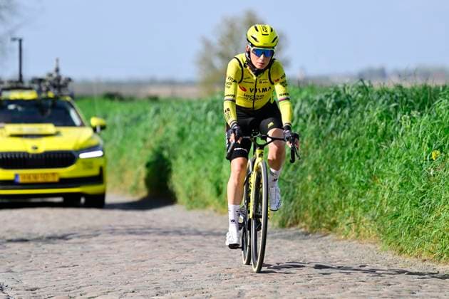 Paris - Roubaix Hauts-de-France 2026 Cycling Race Media Activities 10 04 2026 ROUBAIX, FRANCE - APRIL 10 : Ferrand-Prevot Pauline (FRA) of Team Visma Lease a Bike riding during a training and reconnaissance session ahead of the 123rd edition of Paris - Roubaix Hauts-de-France an UCI World Tour 1.UWT one day cycling road race for Men Elite of 258 km with start in Compiegne and finish in Roubaix on April 10, 2026 in Roubaix, France, 10 04 2026 ( Motordriver Guy de Vuyst - Roubaix France  Copyright: xJanxDexMeuleneirx