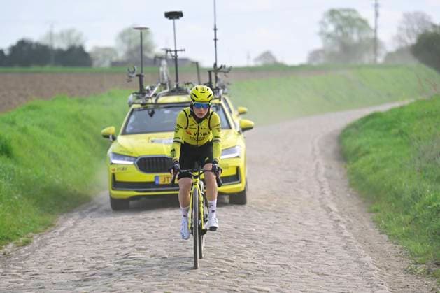 Paris - Roubaix Hauts-de-France 2026 Cycling Race Media Activities 10 04 2026 ROUBAIX, FRANCE - APRIL 10 : Ferrand-Prevot Pauline (FRA) of Team Visma Lease a Bike riding during a training and reconnaissance session ahead of the 123rd edition of Paris - Roubaix Hauts-de-France an UCI World Tour 1.UWT one day cycling road race for Men Elite of 258 km with start in Compiegne and finish in Roubaix on April 10, 2026 in Roubaix, France, 10 04 2026 ( Motordriver Guy de Vuyst - Roubaix France  Copyright: xJanxDexMeuleneirx