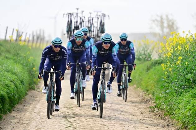 Paris - Roubaix Hauts-de-France 2026 Cycling Race Media Activities 10 04 2026 ROUBAIX, FRANCE - APRIL 10 : Mohoric Matej (SLO) of Bahrain Victorius riding during a training and reconnaissance session ahead of the 123rd edition of Paris - Roubaix Hauts-de-France an UCI World Tour 1.UWT one day cycling road race for Men Elite of 258 km with start in Compiegne and finish in Roubaix on April 10, 2026 in Roubaix, France, 10 04 2026 ( Motordriver Guy de Vuyst - Roubaix France  Copyright: xJanxDexMeuleneirx
