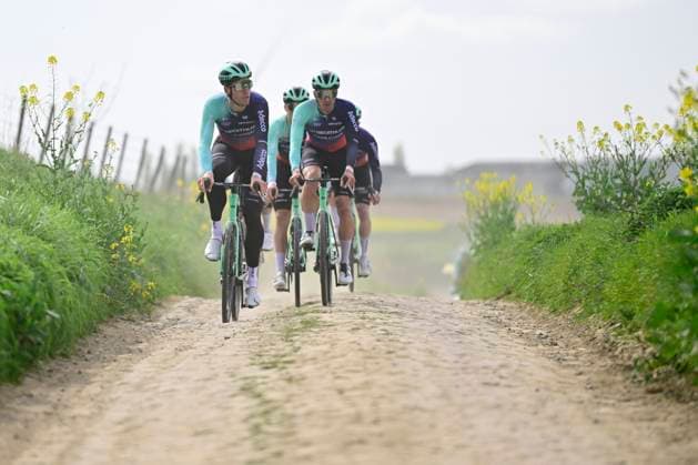 Paris - Roubaix Hauts-de-France 2026 Cycling Race Media Activities 10 04 2026 ROUBAIX, FRANCE - APRIL 10 : Naesen Oliver (BEL) of Decathlon CMA CGM Team riding during a training and reconnaissance session ahead of the 123rd edition of Paris - Roubaix Hauts-de-France an UCI World Tour 1.UWT one day cycling road race for Men Elite of 258 km with start in Compiegne and finish in Roubaix on April 10, 2026 in Roubaix, France, 10 04 2026 ( Motordriver Guy de Vuyst - Roubaix France  Copyright: xJanxDexMeuleneirx