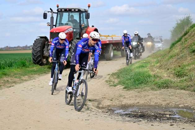 Paris - Roubaix Hauts-de-France 2026 Cycling Race Media Activities 10 04 2026 ROUBAIX, FRANCE - APRIL 10 : Rickaert Jonas (BEL) of Alpecin Premier Tech riding during a training and reconnaissance session ahead of the 123rd edition of Paris - Roubaix Hauts-de-France an UCI World Tour 1.UWT one day cycling road race for Men Elite of 258 km with start in Compiegne and finish in Roubaix on April 10, 2026 in Roubaix, France, 10 04 2026 ( Motordriver Guy de Vuyst - Roubaix France  Copyright: xJanxDexMeuleneirx