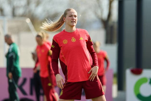 Herzogenaurach, Germany 09 April 2026 International match of the German national womens soccer team in preparation for the World Cup qualifiers in Herzogenaurach Training In the picture Camilla Küver Kuever Germany Copyright: HMBxMedia MadeleinexFantini