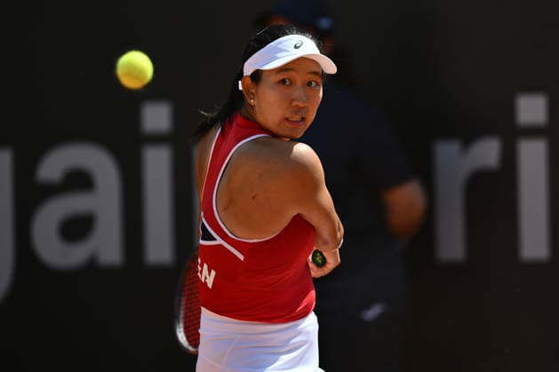 Moyuka Uchijima of Japan against Elisabetta Cocciaretto of Italy during the Billie Jean King Cup by Gainbridge Qualifiers 2026, match between Italy and Japan at ASD Colle degli Dei on April 10, 2026 in Velletri, Italy.  Copyright: xDomenicoxCippitelli IPAxSportx xipa-agency.netx xx IPA_73861849 IPA_Agency_IPA73861849