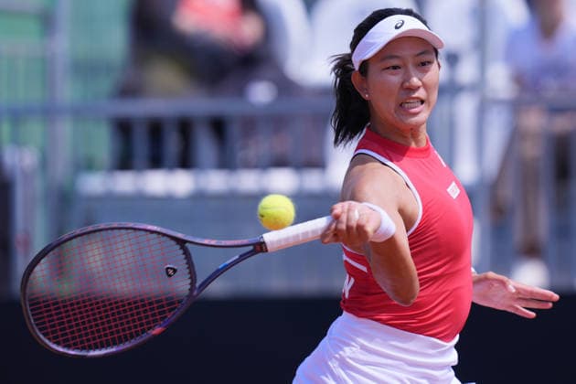 Moyuka Uchijima (JPN) during the Billy Jean King Cup tennis match between Elisabetta Cocciaretto (ITA) vs Moyuka Uchijima (JPN) at the Velletri™s stadium, Italy - Friday April 10, 2026 - Tennis ( Photo by Alfredo Falcone LaPresse )  Copyright: xAlfredoxFalcone LaPressex