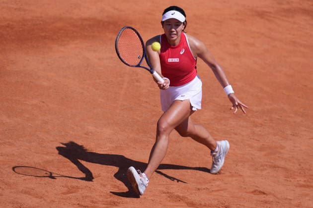 Moyuka Uchijima (JPN) during the Billy Jean King Cup tennis match between Elisabetta Cocciaretto (ITA) vs Moyuka Uchijima (JPN) at the Velletri™s stadium, Italy - Friday April 10, 2026 - Tennis ( Photo by Alfredo Falcone LaPresse )  Copyright: xAlfredoxFalcone LaPressex