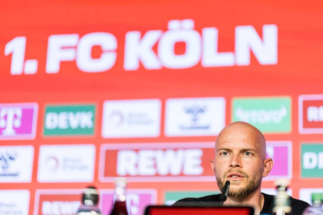 COLOGNE, GERMANY - APRIL 10: Rene Wagner (Head Coach 1. FC Koeln) during the pre game press conference, PK, Pressekonferenz before the 1. Bundesliga match between 1. FC Koeln and Werder Bremen at Geissbockheim on April 10, 2026 in Cologne, Germany. North Rhine Westphalia Germany Copyright: xSteffiexWunderlx