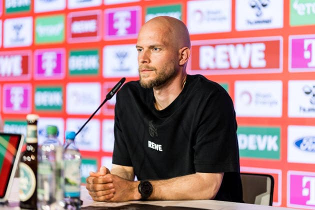 COLOGNE, GERMANY - APRIL 10: Rene Wagner (Head Coach 1. FC Koeln) during the pre game press conference, PK, Pressekonferenz before the 1. Bundesliga match between 1. FC Koeln and Werder Bremen at Geissbockheim on April 10, 2026 in Cologne, Germany. North Rhine Westphalia Germany Copyright: xSteffiexWunderlx