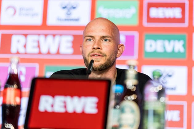 COLOGNE, GERMANY - APRIL 10: Rene Wagner (Head Coach 1. FC Koeln) during the pre game press conference, PK, Pressekonferenz before the 1. Bundesliga match between 1. FC Koeln and Werder Bremen at Geissbockheim on April 10, 2026 in Cologne, Germany. North Rhine Westphalia Germany Copyright: xSteffiexWunderlx