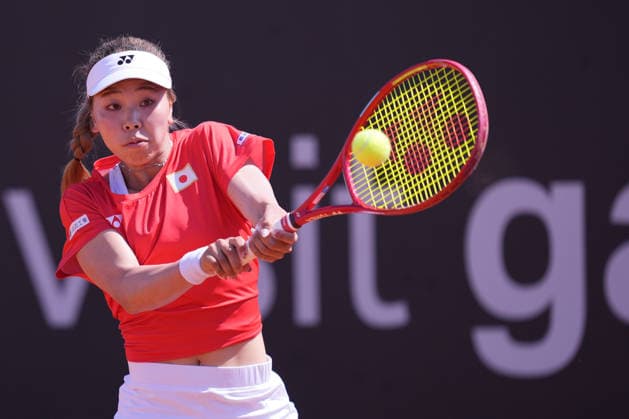 Himeno Sakatsume (JPN) during the Billy Jean King Cup tennis match between Jasmine Paolini (ITA) vs Himeno Sakatsume (JPN) at the Velletri™s stadium, Italy - Friday April 10, 2026 - Tennis ( Photo by Alfredo Falcone LaPresse )  Copyright: xAlfredoxFalcone LaPressex