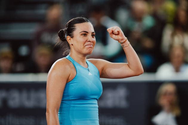 TENNIS - WTA, Tennis Damen Upper Austria Ladies Linz LINZ,AUSTRIA,10.APR.26 - TENNIS - WTA Tour, Upper Austria Ladies Linz. Image shows the rejoicing of Elena-Gabriela Ruse (ROU).  GEPAxpictures xAlexanderxSolc