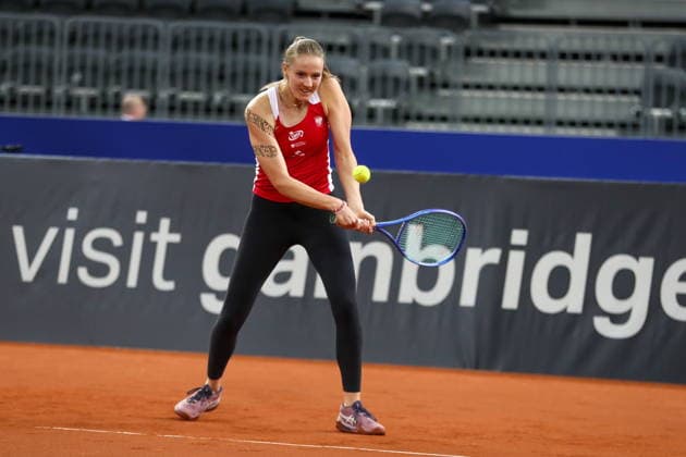 Gliwice 10.04.2026. Tenis Billie Jean King Cup kwalifikacje mecz: Polska - Ukraina --- Tennis Billie Jean King Cup Qualifiers match: Poland - Ukraine nz Martyna Kubka Fot. Kacper Staniec NEWSPIX.PL --- newspix.pl 