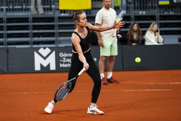 Gliwice 10.04.2026. Tenis Billie Jean King Cup kwalifikacje mecz: Polska - Ukraina --- Tennis Billie Jean King Cup Qualifiers match: Poland - Ukraine nz Elina Switolina Fot. Kacper Staniec NEWSPIX.PL --- newspix.pl 