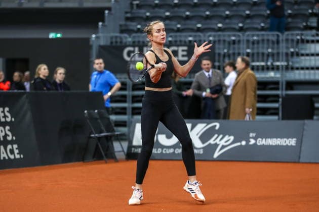 Gliwice 10.04.2026. Tenis Billie Jean King Cup kwalifikacje mecz: Polska - Ukraina --- Tennis Billie Jean King Cup Qualifiers match: Poland - Ukraine nz Elina Switolina Fot. Kacper Staniec NEWSPIX.PL --- newspix.pl 
