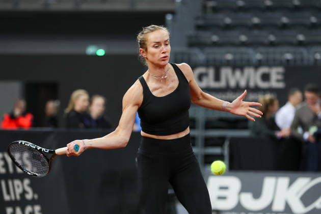 Gliwice 10.04.2026. Tenis Billie Jean King Cup kwalifikacje mecz: Polska - Ukraina --- Tennis Billie Jean King Cup Qualifiers match: Poland - Ukraine nz Elina Switolina Fot. Kacper Staniec NEWSPIX.PL --- newspix.pl 