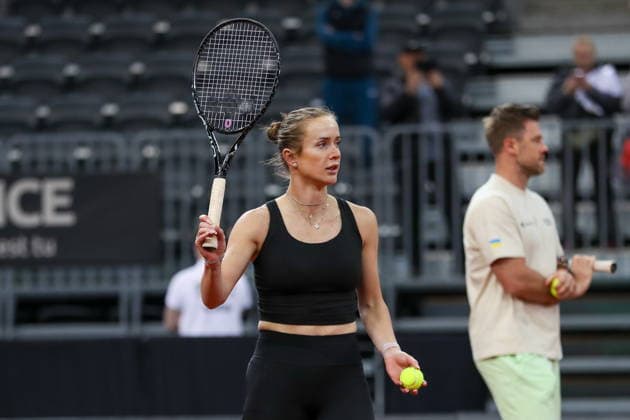 Gliwice 10.04.2026. Tenis Billie Jean King Cup kwalifikacje mecz: Polska - Ukraina --- Tennis Billie Jean King Cup Qualifiers match: Poland - Ukraine nz Elina Switolina Fot. Kacper Staniec NEWSPIX.PL --- newspix.pl 
