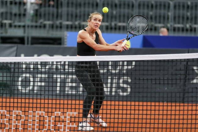 Gliwice 10.04.2026. Tenis Billie Jean King Cup kwalifikacje mecz: Polska - Ukraina --- Tennis Billie Jean King Cup Qualifiers match: Poland - Ukraine nz Elina Switolina Fot. Kacper Staniec NEWSPIX.PL --- newspix.pl 