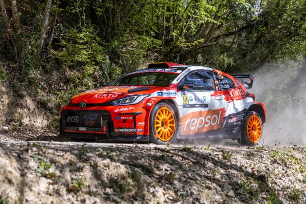 FIA World Rally Championship Croatia - Day Two Alejandro Cachon of Spain and Borja Rozada of Spain from Toyota Espana Team in Toyota GR Yaris competes during Day Two of the FIA World Rally Championship Croatia on April 09, 2026 in village Ukotici, near Pazin, Istria County, Croatia.  SreckoxNiketic PIXSELL
