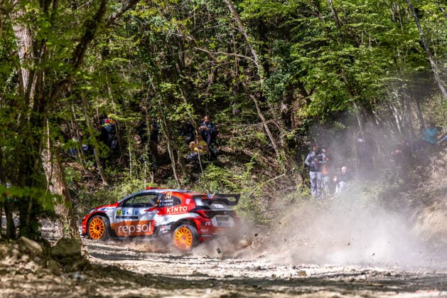 FIA World Rally Championship Croatia - Day Two Alejandro Cachon of Spain and Borja Rozada of Spain from Toyota Espana Team in Toyota GR Yaris competes during Day Two of the FIA World Rally Championship Croatia on April 09, 2026 in village Ukotici, near Pazin, Istria County, Croatia.  SreckoxNiketic PIXSELL