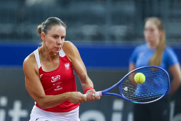 2026.04.10 Gliwice Tenis Billie Jean King Cup mecz kwalifikacyjny Polska - Ukraina N z Magda Linette pierwszy mecz gry pojedynczej (first singles match) Foto Sebastian Sienkiewicz PressFocus 2026.04.10 Gliwice Tennis Billie Jean King Cup Qualifiers Match Poland - Ukraine Magda Linette pierwszy mecz gry pojedynczej (first singles match) Credit: Sebastian Sienkiewicz PressFocus NEWSPIX.PL --- newspix.pl 