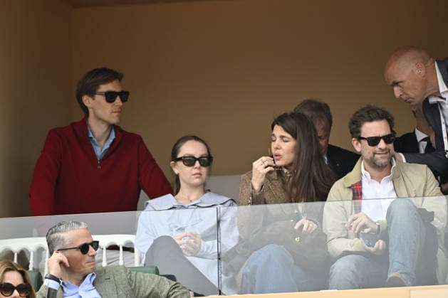 CELEBRITES : Tennis - Monte Carlo Rolex Masters 2026 - ATP, Tennis Herren - 10 04 2026 Sylvester Strautmann - Alexandra de Hanovre et la princesse Charlotte Casiraghi et Nicolas Mathieu NO CREDIT MONACO  Copyright: xCCx