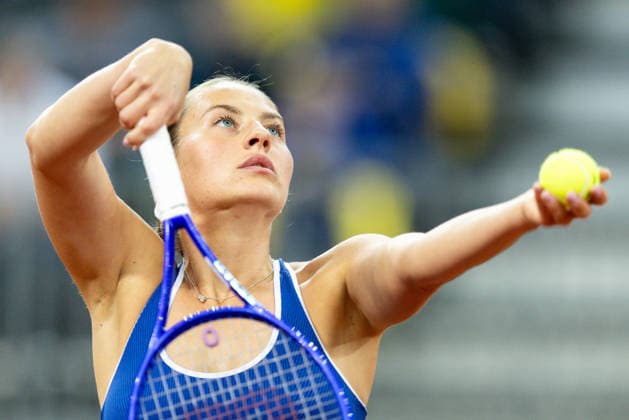 Billie Jean King Cup: Poland vs Ukraine Marta Kostyuk during Billie Jean King Cup 2026 qualifiers match Poland vs Ukraine at PreZero Arena in Gliwice, Poland, on April 10, 2026 Gliwice Poland  Copyright: xFotoxOlimpikx originalFilename:jastrzebowski-billieje260410_npm2m.jpg