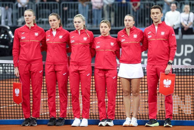 10.04.2026, Gliwice Mecz Tenis Billie Jean King Cup Polska - Ukraina - The World Cup Of Tennis Billie Jean King Cup Poland - Ukraina Nz. Martyna Kubka Katarzyna Kawa Linda Klimovicova Maja Chwalinska Magda Linette Dawid Celt Fot. Michal Chwieduk Arena Akcji NEWSPIX.PL --- newspix.pl 