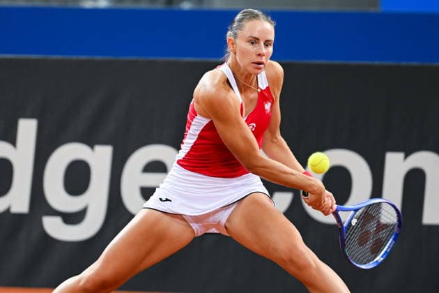 GLIWICE 10.04.2026 TENIS ZIEMNY BILLIE JEAN KING CUP MECZ POLSKA - UKRAINA BILLIE JEAN KING CUP TENNIS MATCH: POLAND - UKRAINE MAGDA LINETTE FOT. MICHAL TRZPIS 400MM.PL NEWSPIX.PL --- newspix.pl 