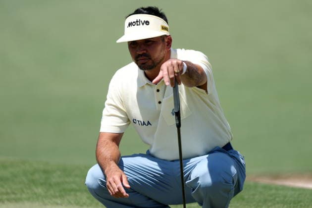 Golf 2026 Masters Tournament - Round 2 Patrick Reed of USA lines up a putt on the 10th hole during Round 2 of the 2026 Masters tournament in August, Georgia, USA, 10 April 2026. Augusta United States  Copyright: xCHRISxTORRESx