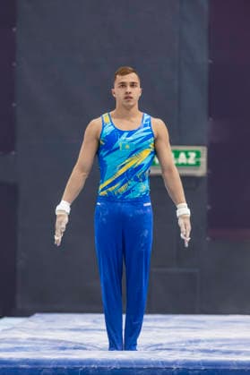 DOBRO FIG Apparatus World Cup Osijek 2026 Qualifications Milad Karimi of Kazakhstan performs on the high bar during the DOBRO FIG Apparatus World Cup Osijek 2026 Qualifications at Sports Hall Gradski vrt on April 10, 2026. in Osijek, Croatia.  DavorxJavorovic PIXSELL