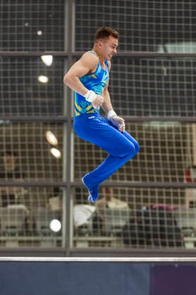 DOBRO FIG Apparatus World Cup Osijek 2026 Qualifications Milad Karimi of Kazakhstan performs on the high bar during the DOBRO FIG Apparatus World Cup Osijek 2026 Qualifications at Sports Hall Gradski vrt on April 10, 2026. in Osijek, Croatia.  DavorxJavorovic PIXSELL