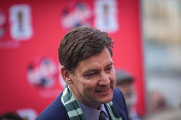 April 10, 2026, Vancouver, Bc, CANADA: B.C. Premier David Eby attends the launch of the FIFA World Cup, WM, Weltmeisterschaft, Fussball trophy tour, in Vancouver, on Friday, April 10, 2026. Canada News - April 10, 2026  - ZUMAc35_ 20260410_zaf_c35_025 Copyright: xDarrylxDyckx