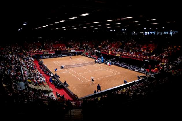 Billy Jean King cup Belgium v USA OOSTENDE, BELGIUM - APRIL 10 : Elise Mertens of Belgium versus Mccartney Kessler (USA) pictured during a single match between Belgium and USA during the Billy Jean King cup 2026 Qualifiers at the Coretec Dome on April 10, 2026 in Oostende, Belgium, 10 04 2026 Oostende Belgium  Copyright: xXpix