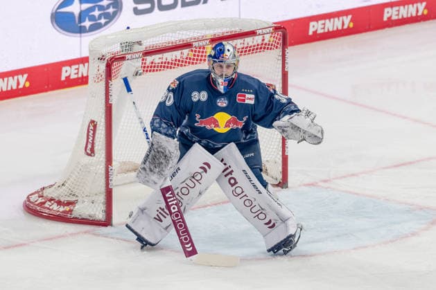 Antoine Bibeau (Torwart, EHC Red Bull Muenchen, 30) GER, EHC Red Bull Muenchen vs. Adler Mannheim, Eishockey, DEL, Playoffs, Halbfinale Spiel 2, Saison 2025 2026, 10.04.2026. GER, EHC Red Bull Muenchen vs. Adler Mannheim, Eishockey, DEL, Playoffs, Halbfinale Spiel 2, Saison 2025 2026, 10.04.2026. Muenchen *** Antoine Bibeau Goalkeeper, EHC Red Bull Muenchen, 30 GER, EHC Red Bull Muenchen vs Adler Mannheim, Ice Hockey, DEL, Playoffs, Semifinal Game 2, Season 2025 2026, 10 04 2026 GER, EHC Red Bull Muenchen vs Adler Mannheim, Ice Hockey, DEL, Playoffs, Semifinal Game 2, Season 2025 2026, 10 04 2026 Muenchen Copyright: xEibner-Pressefoto FranzxFeinerx EP_HFR