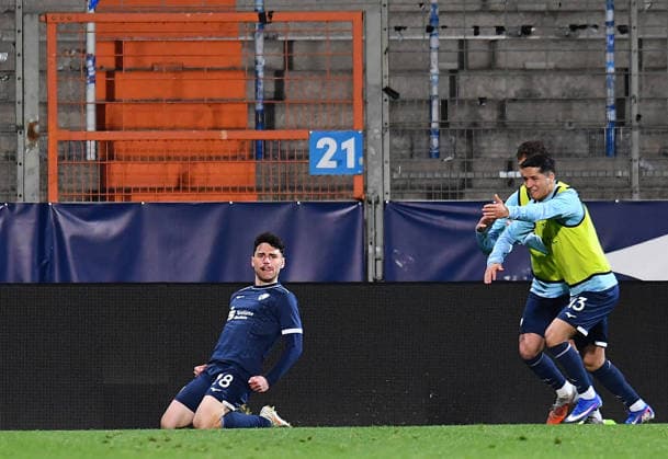 Fußball Herren Regionalliga West Saison 2025 2026 29. Spieltag: VfL Bochum U21, U 21 - Wuppertaler SV am 10.04.2026 im Vonovia Ruhrstadion in Bochum Luis Hartwig ( VfL Bochum U21 ) freut sich über das 3:1 Nordrhein-Westfalen Deutschland *** Soccer Mens Regionalliga West Season 2025 2026 29 Matchday VfL Bochum U21 Wuppertaler SV on 10 04 2026 at the Vonovia Ruhrstadion in Bochum Luis Hartwig VfL Bochum U21 is happy about the 3 1 North Rhine-Westphalia Germany