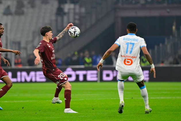 FOOTBALL : Olympique de Marseille VS FC Metz - Ligue 1 McDonald s - 10 04 2028 Jessy Deminguet (FC Metz) - Ligue 1 McDonald™s match between Olympique de Marseille and Football Club de Metz on April 10, 2026 at the Orange Velodrome Stadium in Marseille. MarseilleFrance  Copyright: xWilliamxCannarellax