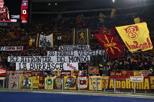 AS Roma v Pisa SC - Serie A Supporters of A.S. Roma during the 32nd day of the Serie A Championship between A.S. Roma and Pisa S.C. 1909 at the Olympic Stadium in Rome, Italy, on April 10, 2026. Rome Italy  Copyright: xDomenicoxCippitellix originalFilename:cippitelli-asromapi260410_npoOo.jpg