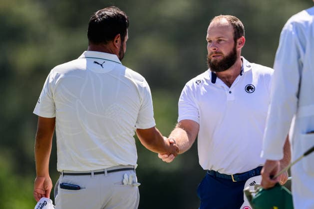 260410 J.J. Spaun of the United States and Tyrell Hatton of England during the second round of the 2026 Masters Golf Tournament on April 10, 2026 in Augusta. Photo: Petter Arvidson BILDBYRAN kod PA PA1194 golf masters bbeng the masters augusta *** 260410 J J Spaun of the United States and Tyrell Hatton of England during the second round of the 2026 Masters Golf Tournament on April 10, 2026 in Augusta Photo Petter Arvidson BILDBYRAN kod PA PA1194 golf masters bbeng the masters augusta  Copyright: PETTERxARVIDSON BB260410PA163