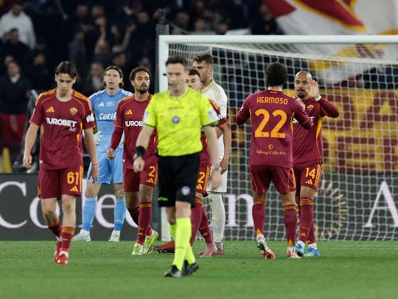 Italy: Serie a football match AS Roma vs Pisa Roma™s Dutch midfielder Donyell Malen celebrates after scoring a goal of 3-0 during the Serie A football match between AS Roma vs Pisa at the Olimpico Stadium in Rome, Italy on April 10, 2026. _BPH5962 Copyright: xAntonioxBalascox