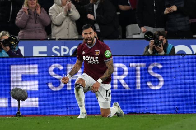 West Ham United v Wolverhampton Wanderers, Premier League **GOAL** West Ham United forward Valentin Castellanos (11) GOAL scores 3-0 and celebrates during the Premier League match between West Ham United and Wolverhampton Wanderers at the London Stadium, London, UK on 10 April 2026. London London Stadium UK Editorial use only DataCo restrictions apply See www.football-dataco.com , Copyright: xSimonxTraylenx PSI-24047-0058