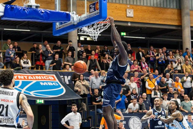 GER, easy Credit Basketball Bundesliga, Syntainics MBC Veolia Towers Hamburg 10 04 2026, Stadthalle, Weißenfels, GER, easy Credit Basketball Bundesliga, Syntainics MBC Veolia Towers Hamburg Khyri Thomas Syntainics MBC, 0 Â Photo Alexander Trienitz Weißenfels Stadthalle Sachsen Anhalt Germany