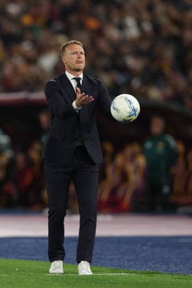 April 10, 2026, Rome, Lazio, Italy: Oscar Hiljemark coach of Pisa during Serie A soccer match AS Roma - Pisa SC Stadio Olimpico on April 10, 2026 in Rome , Italy. Rome Italy - ZUMAl131 20260410_zsp_l131_039 Copyright: xCiroxDexLucax
