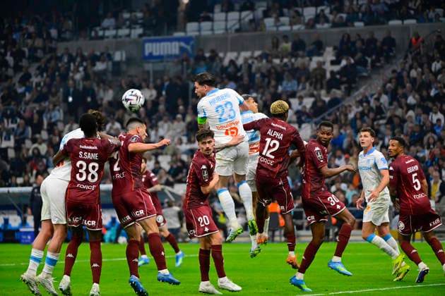 FOOTBALL : Olympique de Marseille VS FC Metz - Ligue 1 McDonald s - 10 04 2028 Ligue 1 McDonald™s match between Olympique de Marseille and Football Club de Metz on April 10, 2026 at the Orange Velodrome Stadium in Marseille. MarseilleFrance  Copyright: xWilliamxCannarellax