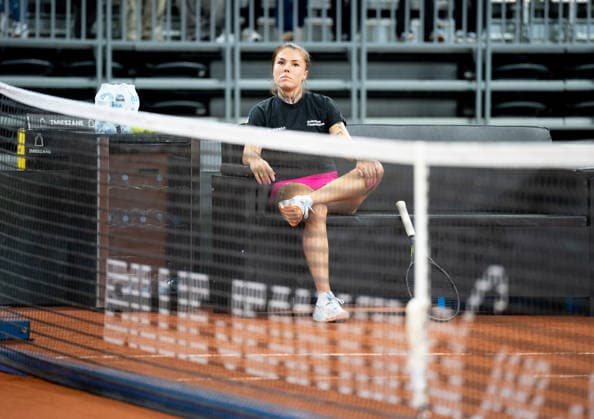 Katarzyna Kawa Vs Elina Svitolina - Billie Jean King Cup Qualifiers. Oleksandra Oliynykova is seen during the Billie Jean King Cup Qualifiers, women s singles tennis match at the PreZero Arena in Gliwice, Poland, on April 10, 2026. Gliwice Poland  Copyright: xMarcinxGolbax originalFilename:golba-katarzyn260410_npC4E.jpg