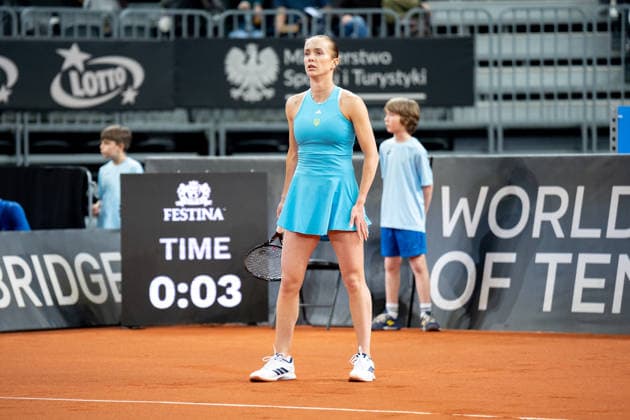 Katarzyna Kawa Vs Elina Svitolina - Billie Jean King Cup Qualifiers. Elina Svitolina of Ukraine competes in the Billie Jean King Cup Qualifiers, women s singles tennis match against Poland at the PreZero Arena in Gliwice, Poland, on April 10, 2026. Gliwice Poland  Copyright: xMarcinxGolbax originalFilename:golba-katarzyn260410_np9bT.jpg